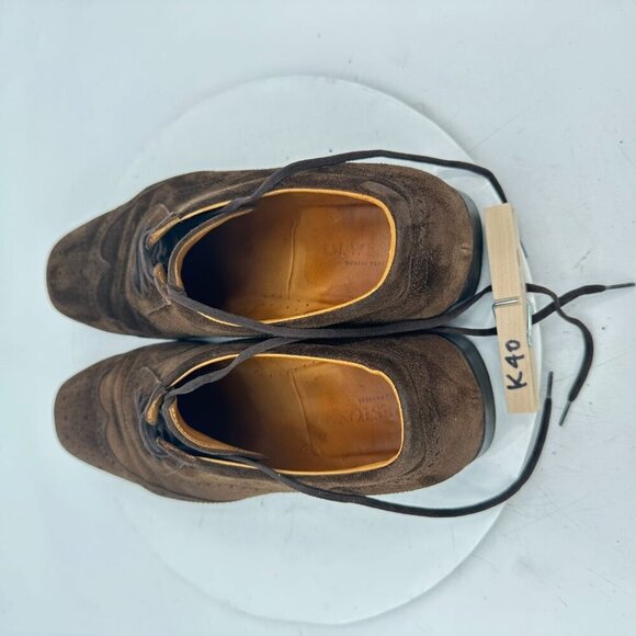 JM Weston Men Size 8.5D Brown Suede Brogue Wingtip Lace Up Oxford Dress Shoes - Picture 9 of 11